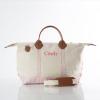monogrammed+block+print+weekender+bag+powder+pink