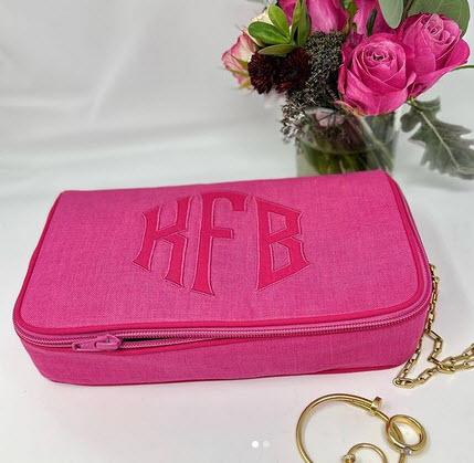 Walker Valentine Monogrammed Andrea Double Jewelry Case  10" by 5" by 2.5"  Luggage & Bags > Toiletry Bags